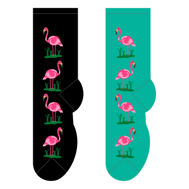 Flamingos Socks Black or Teal